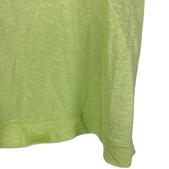 J Jill Love 100% Linen Knot Front Sleeveless Knit Lime Green Top Shirt sz L - Picture 11 of 16